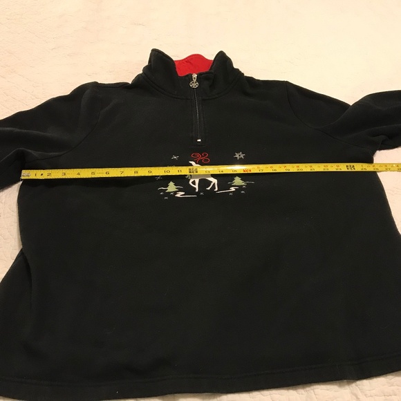 Breckenridge holiday black sweatshirt with embroidered reindeer design (3X) - Picture 10 of 16